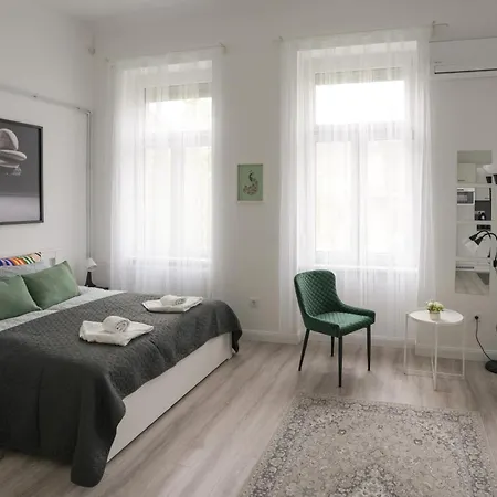 Beautiful Newly Refurbished Studio,fully Equipped Walking Distance To The Park Where Will Find The World Famous Szechenyi Thermal Bath Spa, Museums , And The Capital Circus , Ac, Smart Tv, High Speed Internet Apartament *